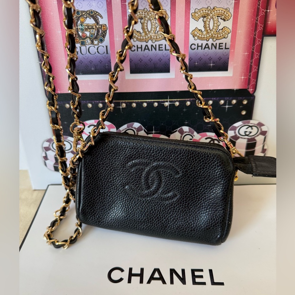 Chanel Black Caviar Leather CC Mini Pouch Bag - Picture 17 of 17